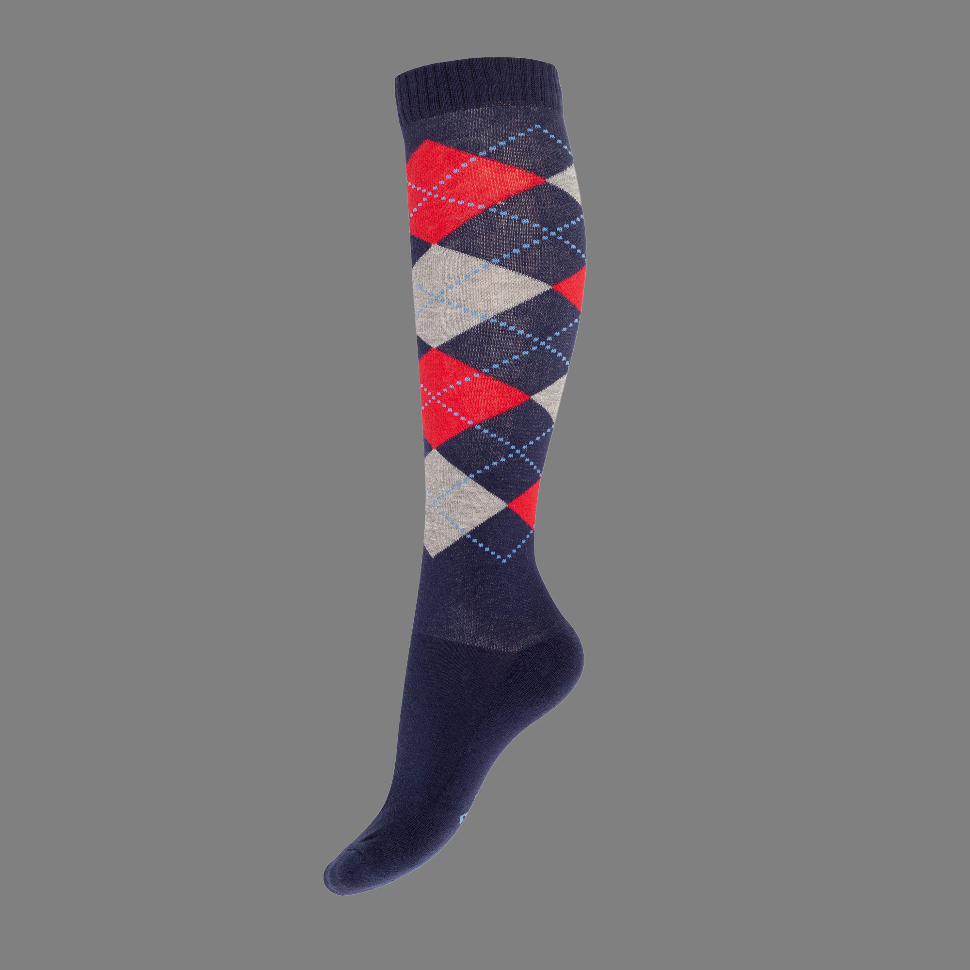 Karo Kniestrümpfe navy-rot-grau Karo Kniestrümpfe navy-rot-grau