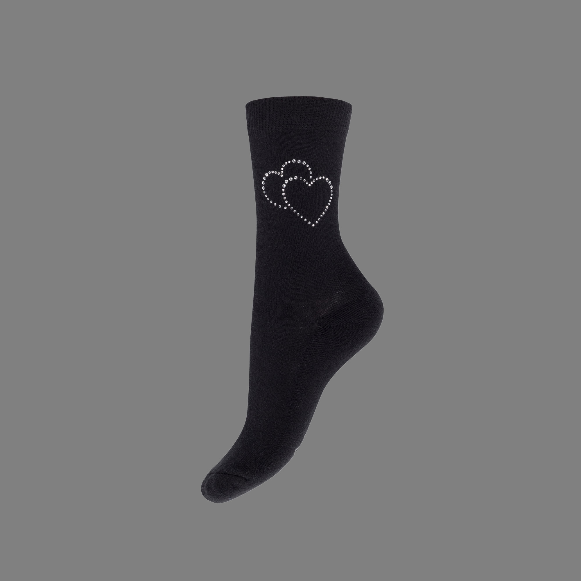 Socken Deluxe Herz schwarz-35-38