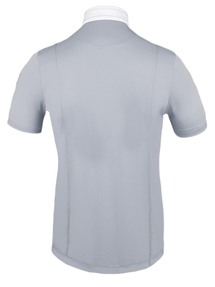 Tim`s Herren Turniershirt Lucas kurzarm grau- weiß