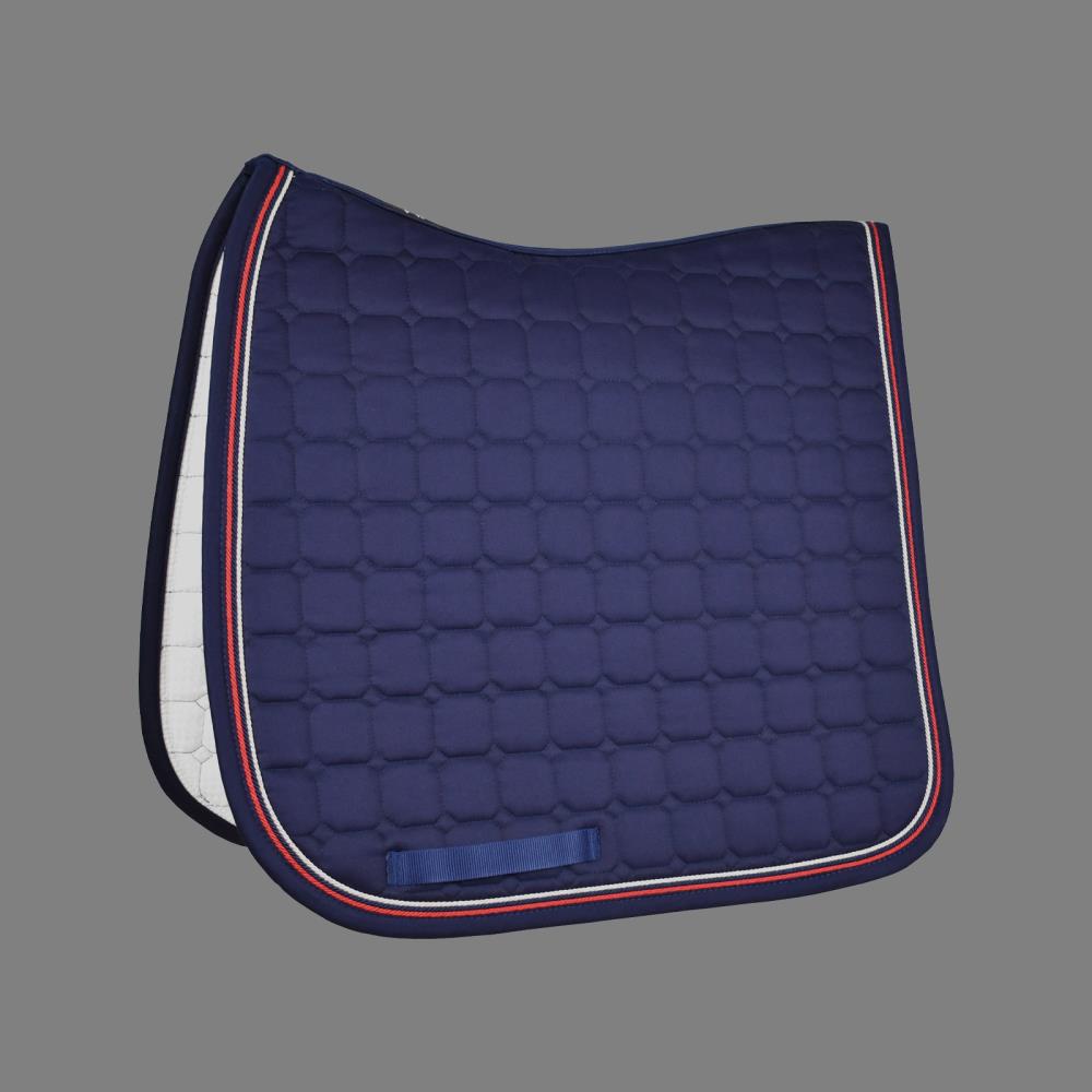 Gigolo Schabracke Dressur navy mit rot/navy/white farbiger Kordel