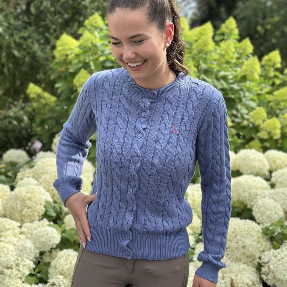 Isabell Werth Damen Cardigan Zopf bleu