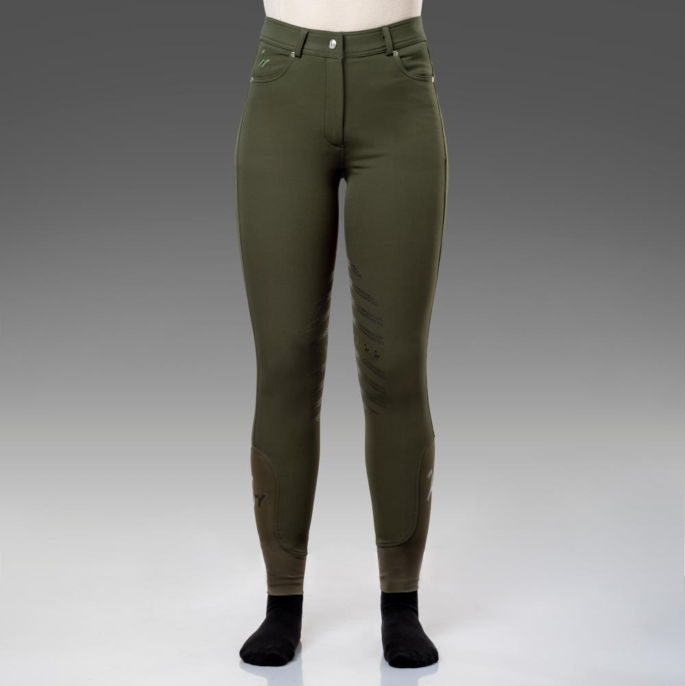 Damen Reithose Isabell Knie Grip forest