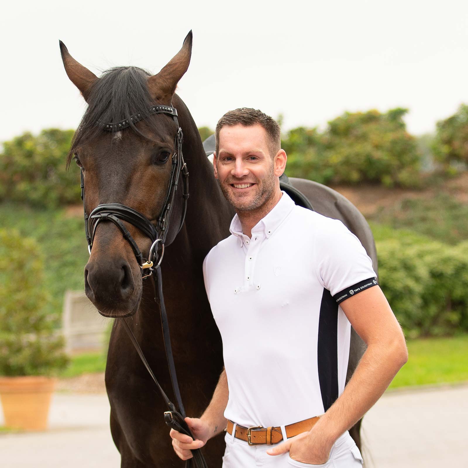 Tim`s Herren Turniershirt Thunn kurzarm weiß- navy-XL