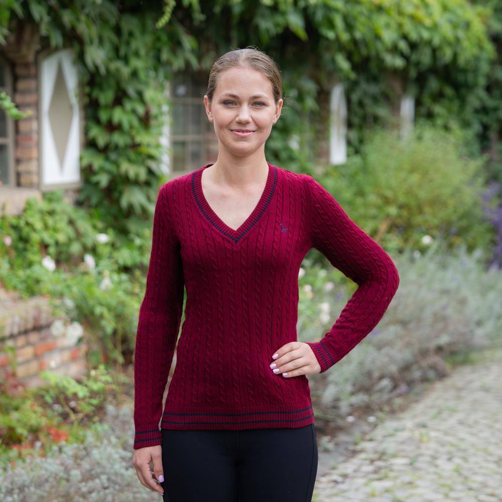 Isabell Werth Zopf Pullover bordeaux-navy Isabell Werth Zopf Pullover bordeaux-navy