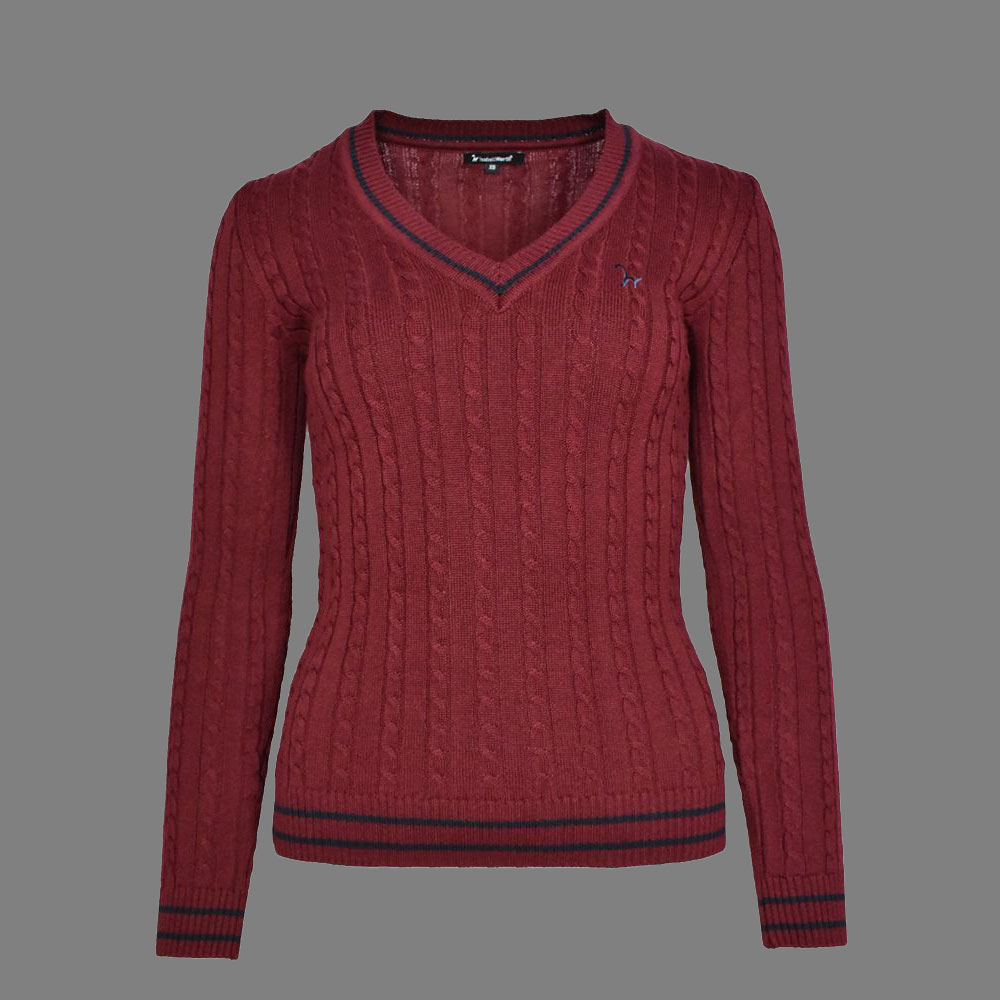 Isabell Werth Zopf Pullover bordeaux-navy Isabell Werth Zopf Pullover bordeaux-navy