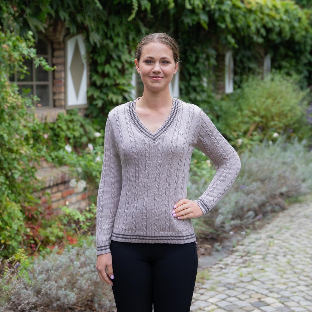 Isabell Werth Zopf Pullover beige-braun-melange Isabell Werth Zopf Pullover beige-braun-melange