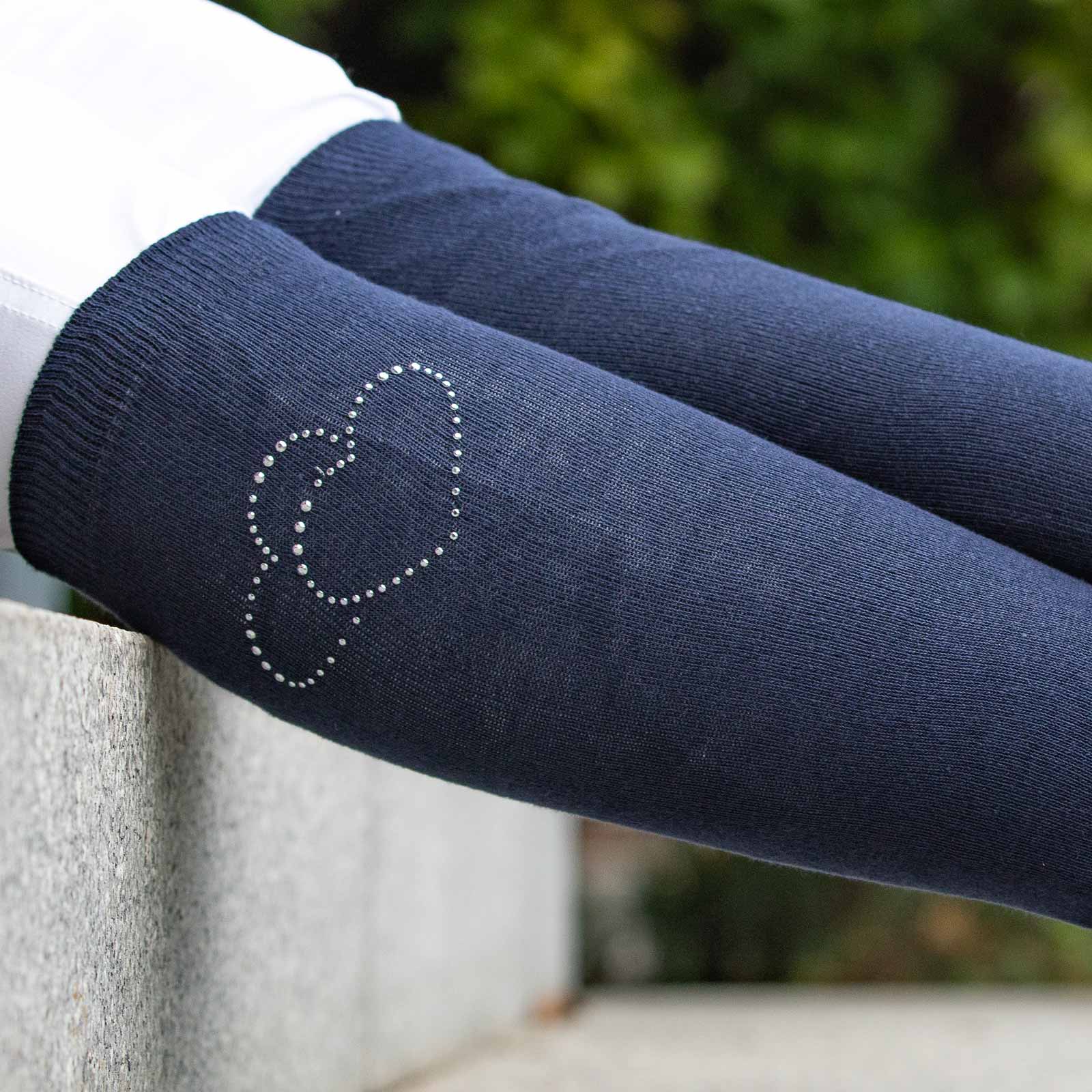 Kniestrümpfe Deluxe Herz navy