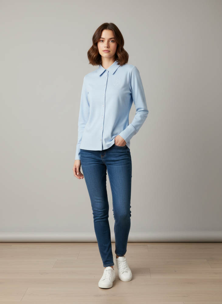 Damen Bluse Laura Hell Blau  XS