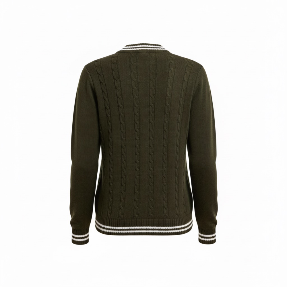 Isabell Werth pullover Zopf oliv-ecru