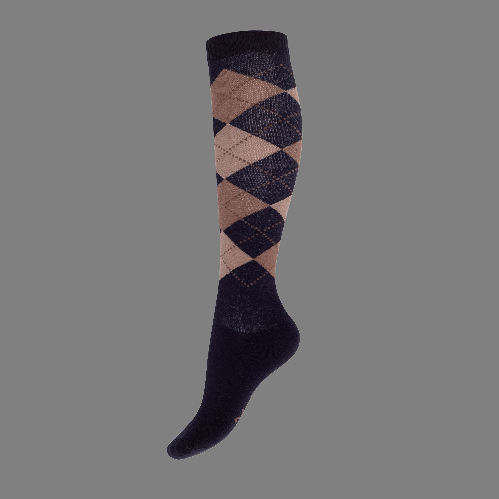 Karo Kniestrümpfe schwarz- braun- hellbraun-43-46 Karo Kniestrümpfe schwarz- braun- hellbraun-43-46
