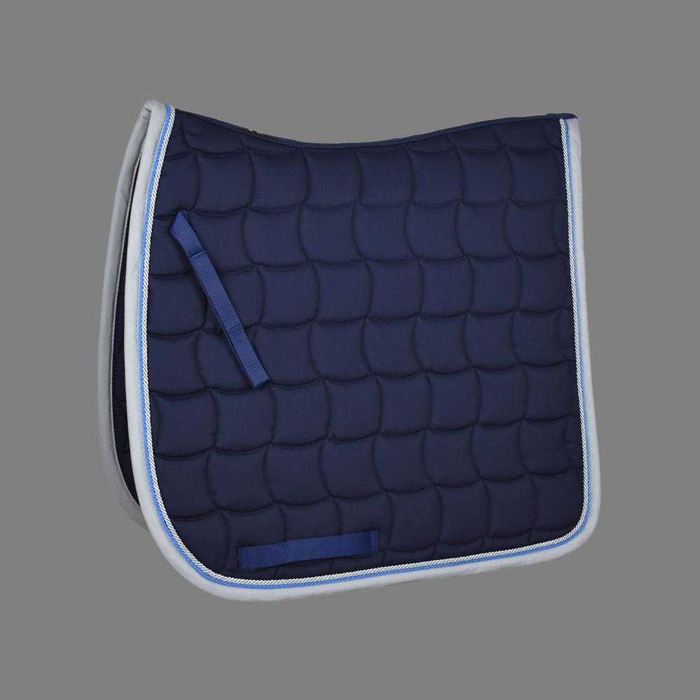 Dressurschabracke 24/7 in navy mit blue und grauer Kordel Dressurschabracke 24/7 in navy mit blue und grauer Kordel