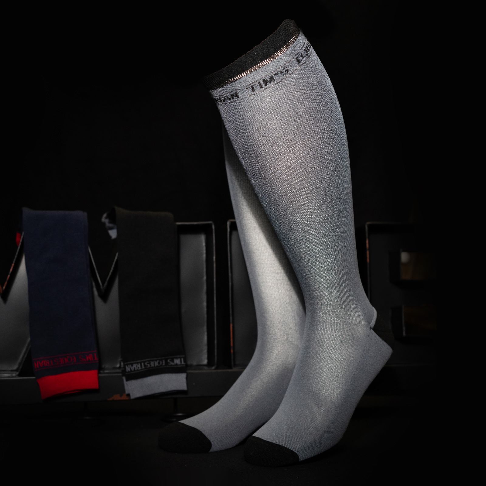 Kniestrümpfe Performance grau- schwarz 39-46