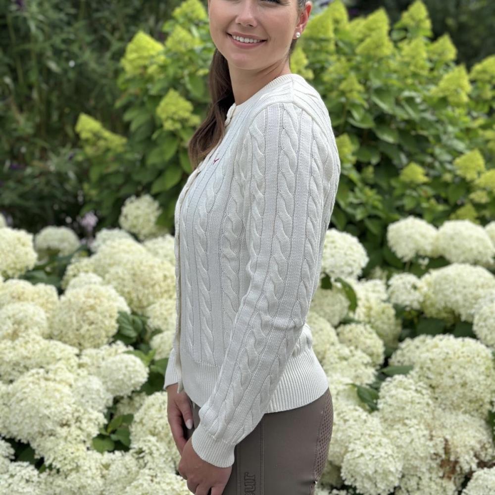 Isabell Werth Damen Cardigan Zopf ecru L